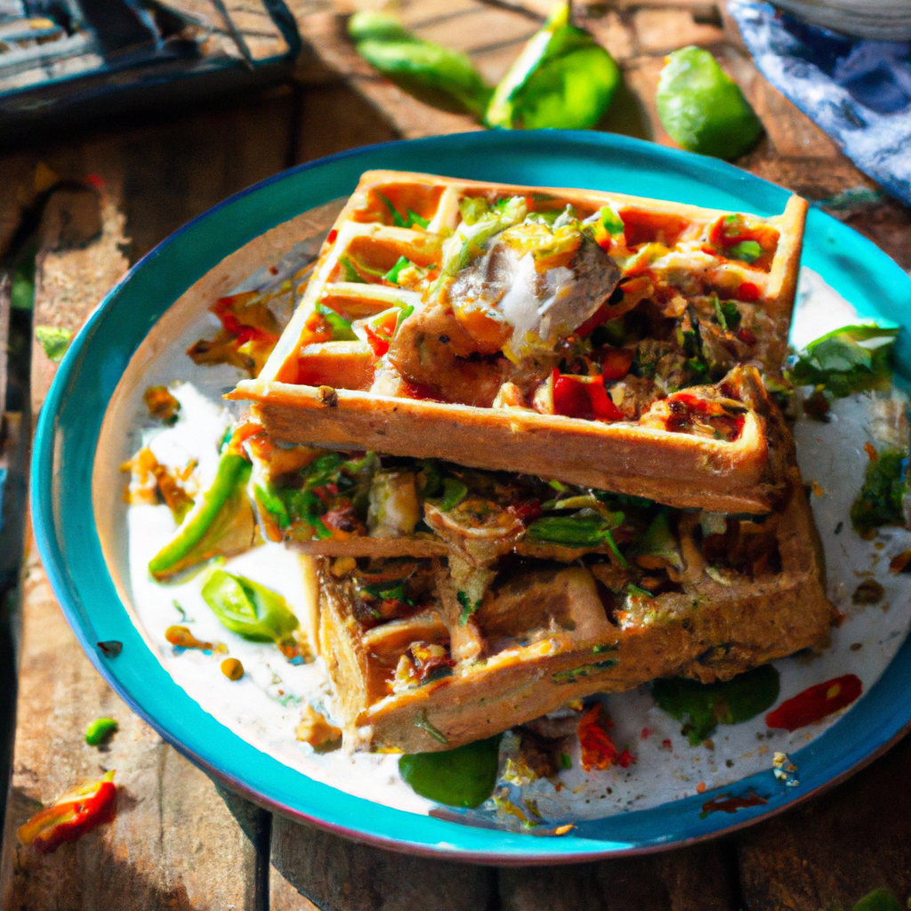 Image of recipe: Spicy Tuna and Veggie Breakfast Waffles