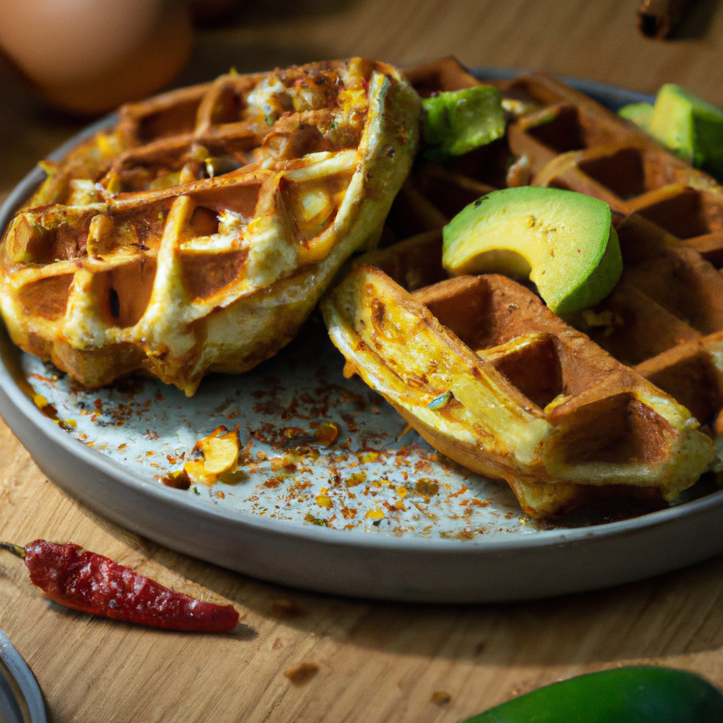 Image of recipe: Spicy Avocado and Haloumi Breakfast Waffles