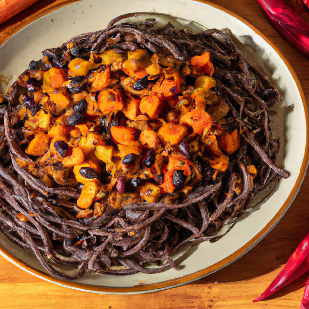 Image of recipe: Spicy Black Bean and Sweet Potato Spaghetti