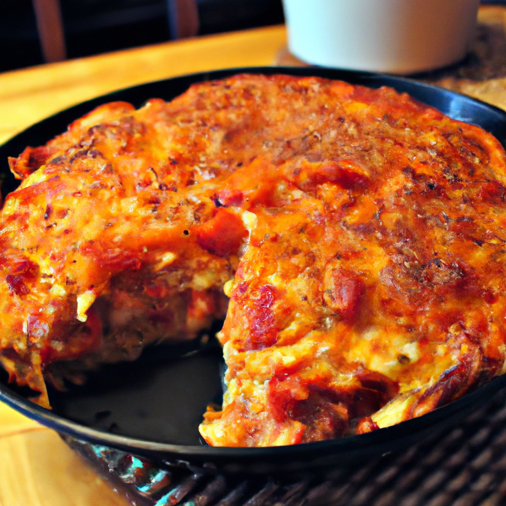 Image of recipe: Swiss Cheese and Turkey Frittata with a Spiced Tomato Sauce