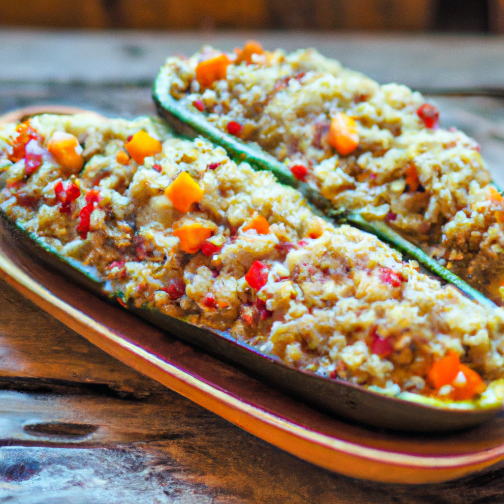 Image of recipe: Quinoa and Vegetable Stuffed Zucchini Boats