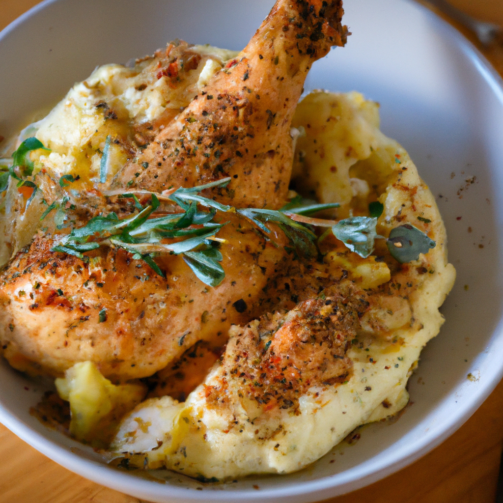 Image of recipe: Spiced Chicken with Roasted Cauliflower and Parsnip Puree