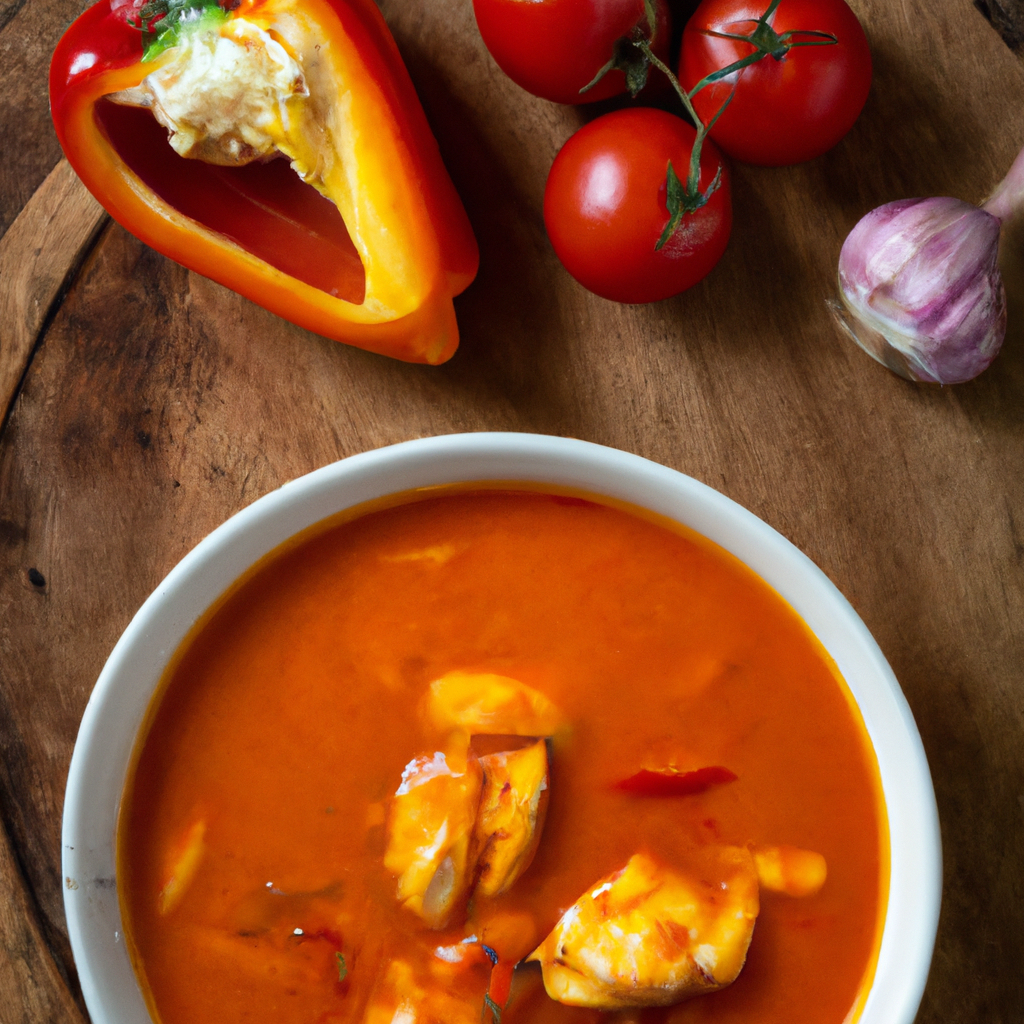 Image of recipe: Roasted Red Pepper and Tomato Soup with Chicken