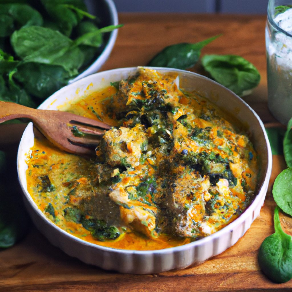 Image of recipe: Coconut Chicken with Spinach and Sweet Potato Mash
