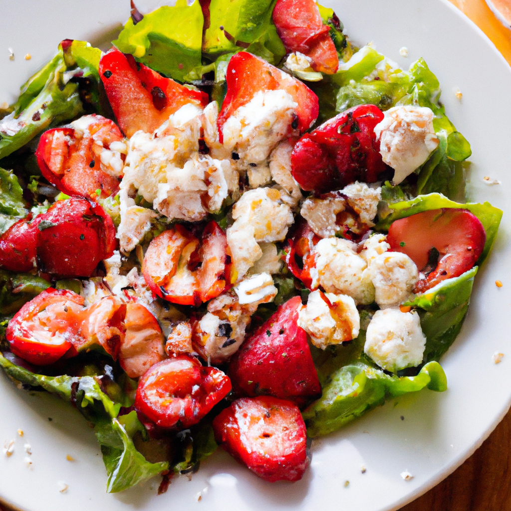 Image of recipe: Strawberry and Goat Cheese Salad with Honey Balsamic Dressing