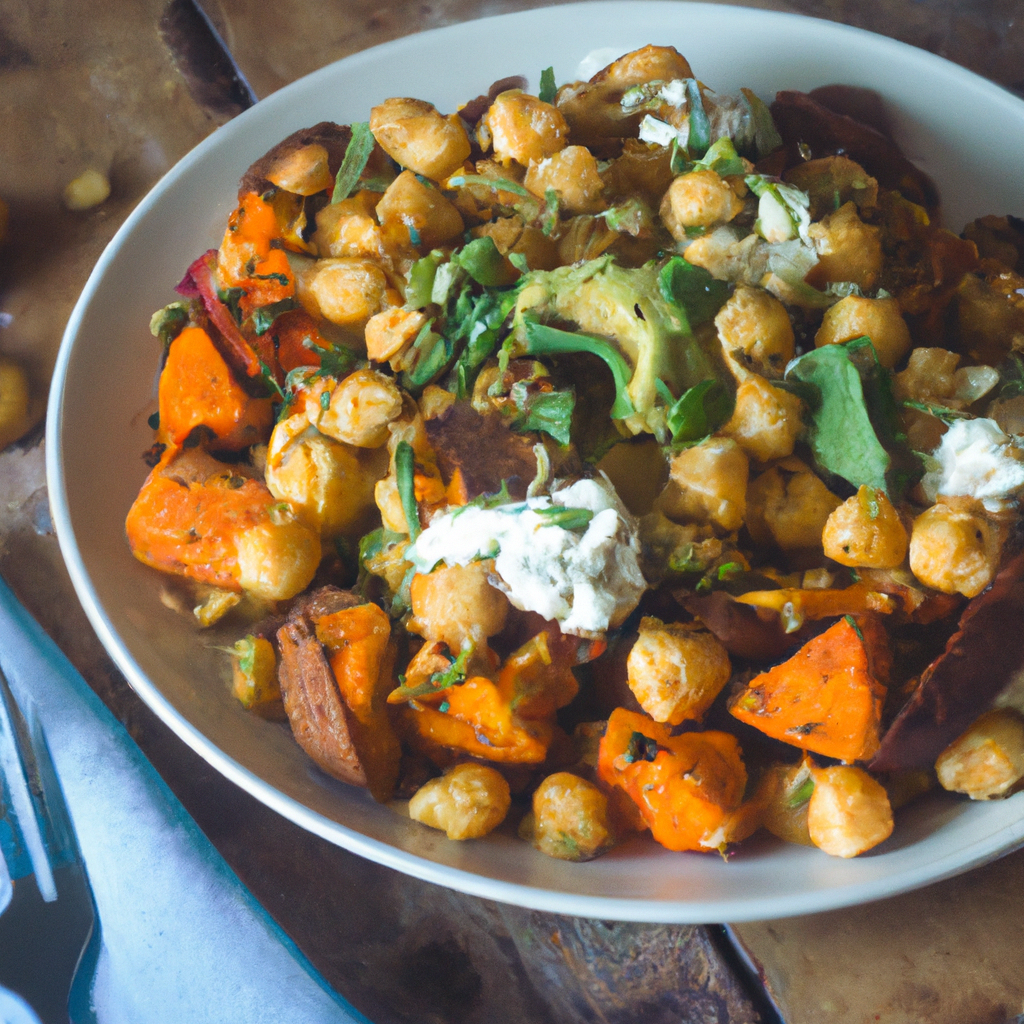 Image of recipe: Sweet Potato and Avocado Salad with Crispy Chickpeas and Mozzarella