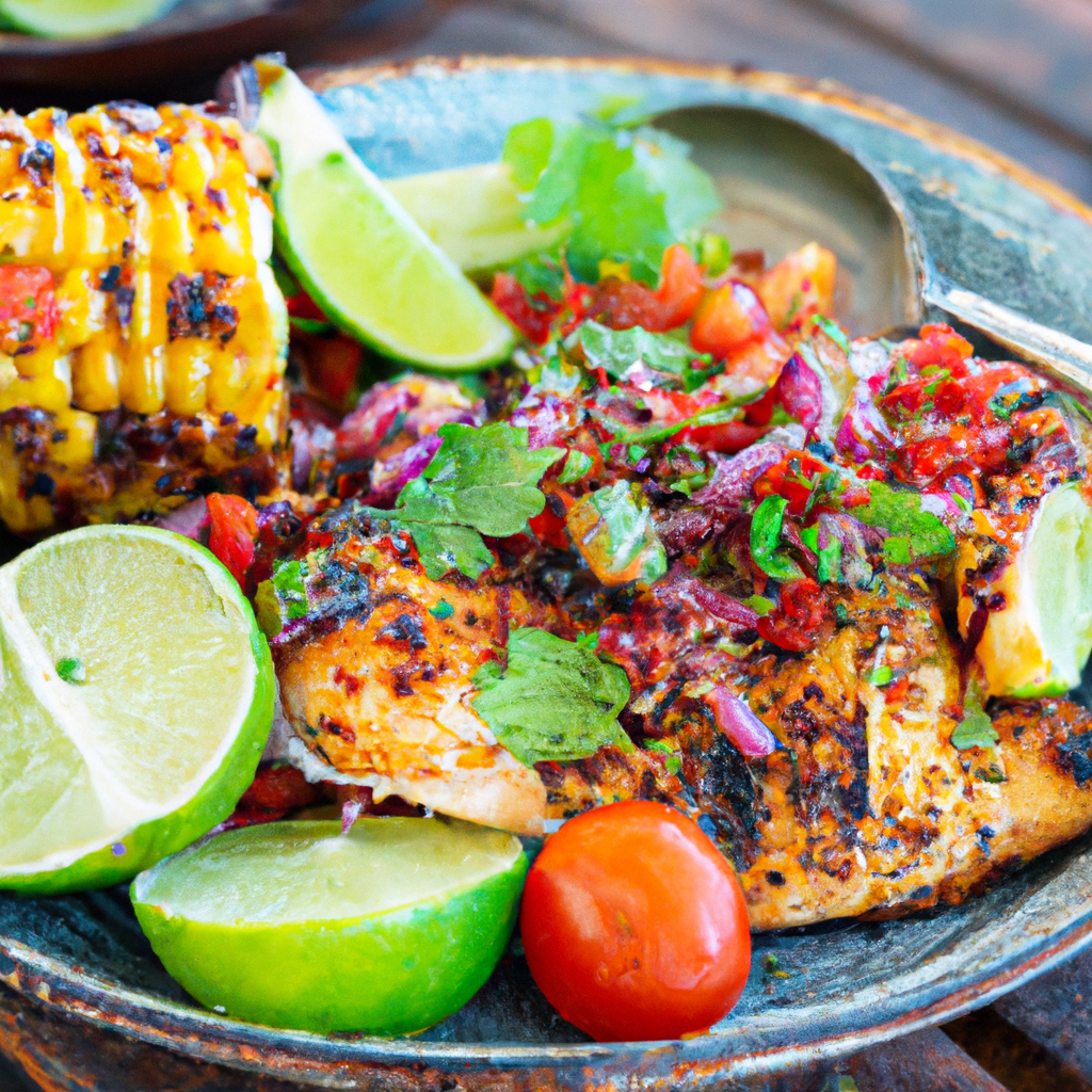 Image of recipe: Grilled Chicken with Roasted Corn and Cherry Tomato Salsa